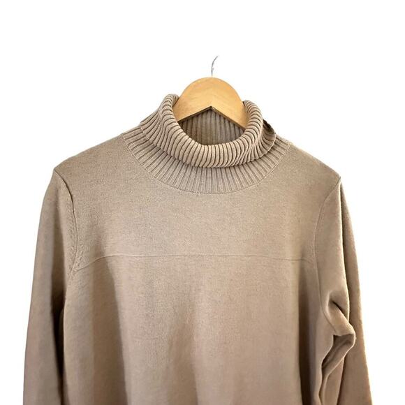 5 for $40 SALE! Modern Soul Tan Mock Turtle Neck Xtra Long Sweater sz XL - Picture 5 of 13
